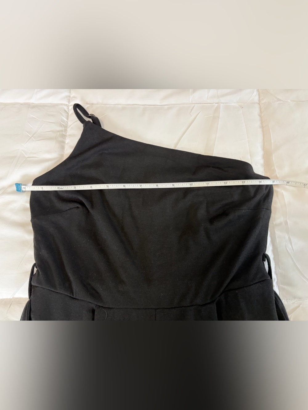 NWOT Elings-  One-Shoulder Black Jumpsuit with Tie Waist - Picture 4 of 16